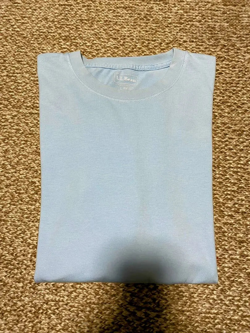 ★God size‼ ️Popular color★L LBean Long T-shirt Light blue W-stitched rib L‼ ️