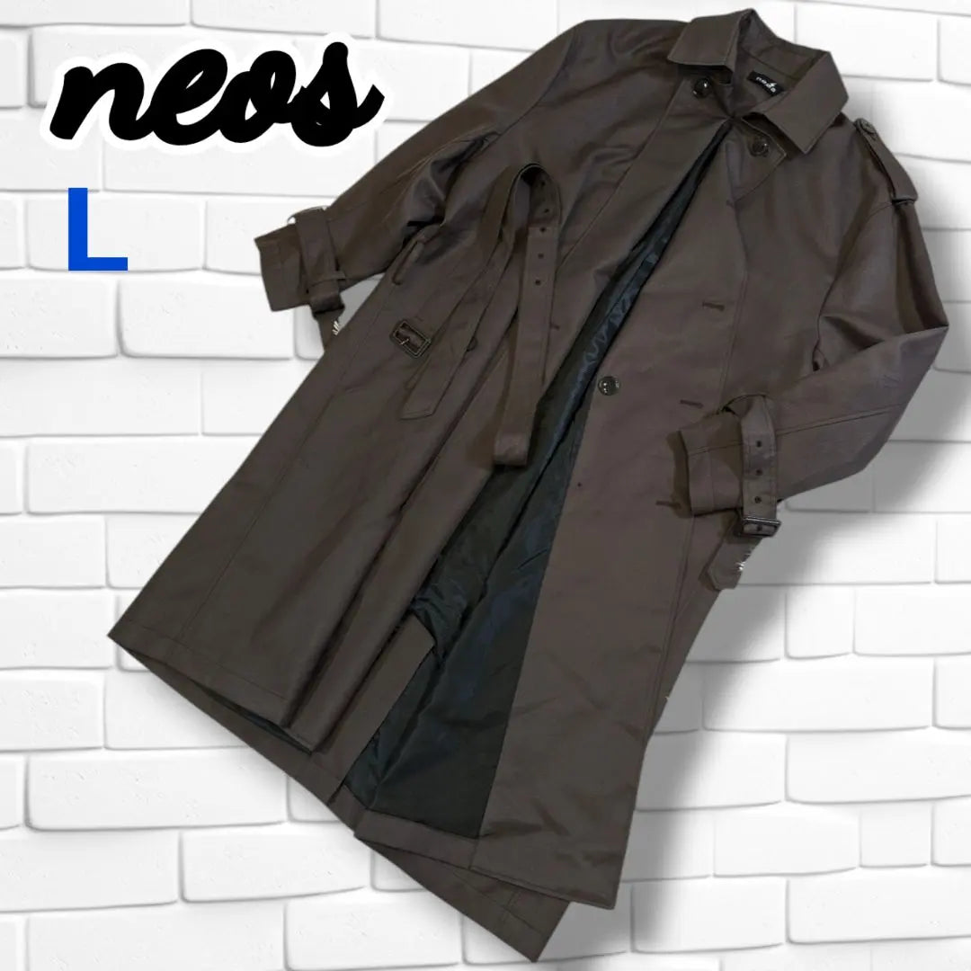 [Good condition] neos brown trench coat L big belt included