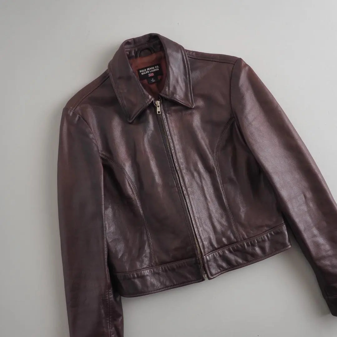 Ralph Lauren genuine leather jacket genuine leather brown beautiful