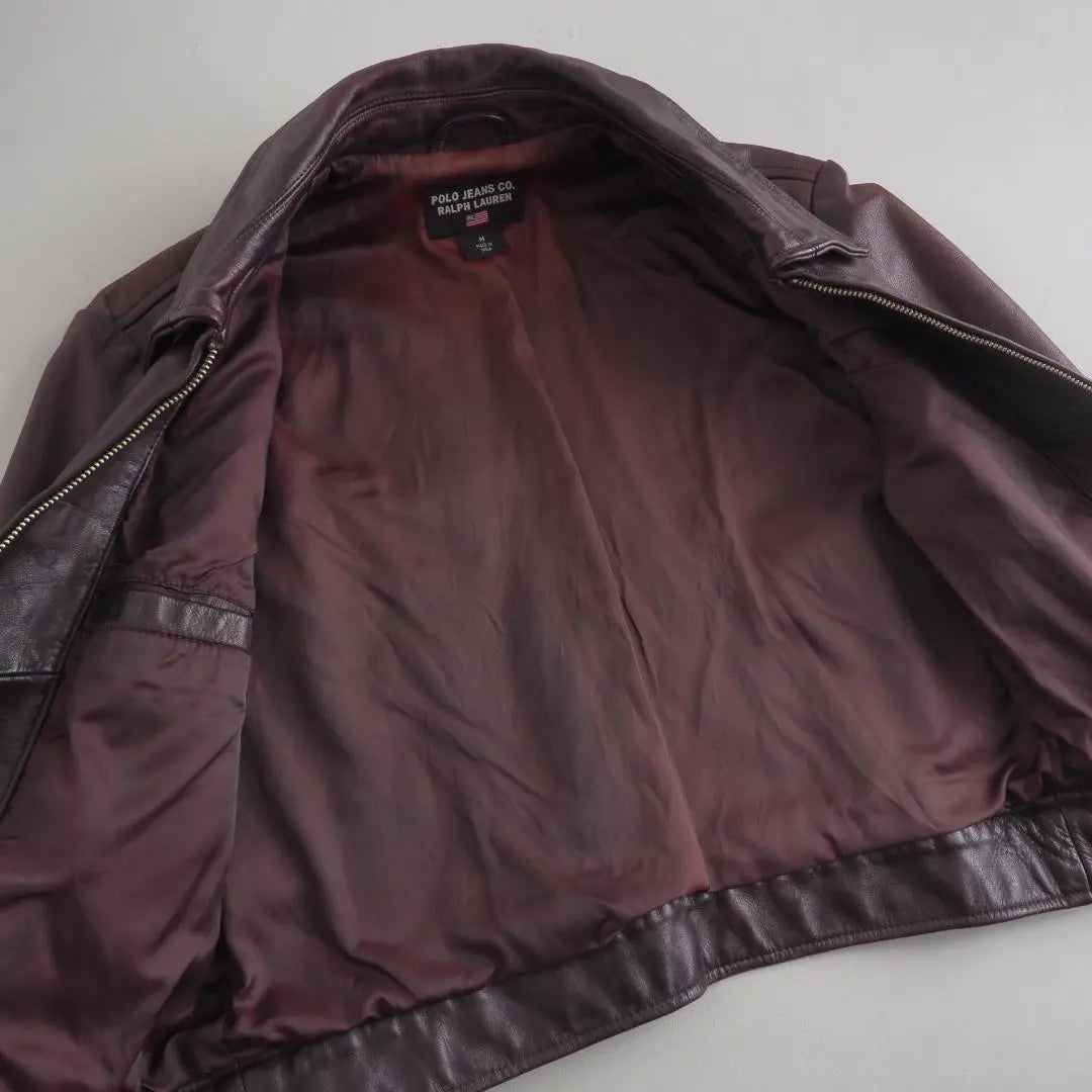 Ralph Lauren genuine leather jacket genuine leather brown beautiful