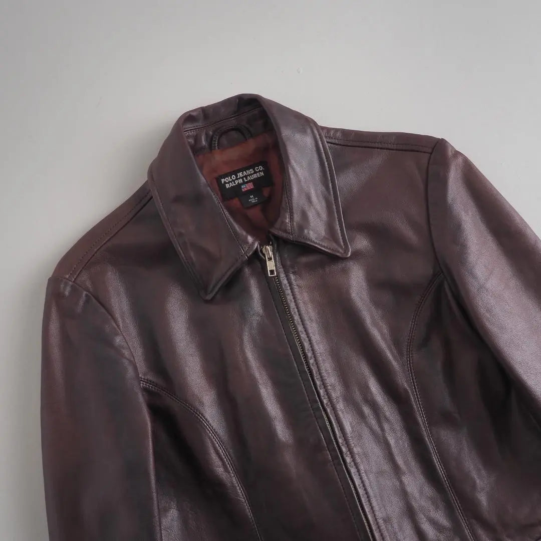 Ralph Lauren genuine leather jacket genuine leather brown beautiful