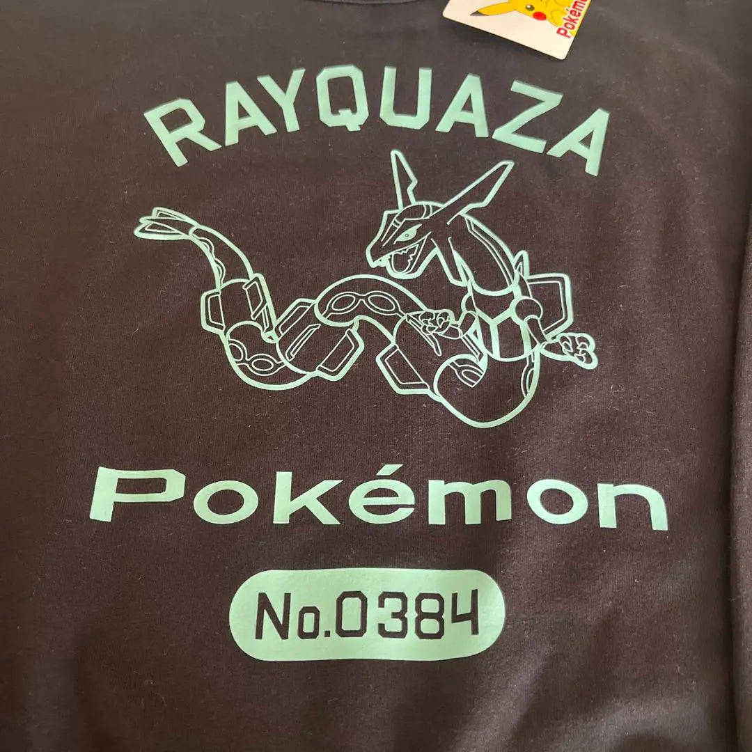 Entrenador Pokémon tamaño 130 cm, vellón fino rayquaza, negro | ポケモン トレーナー サイズ130㎝ 薄手 裏毛レックウザ ブラック