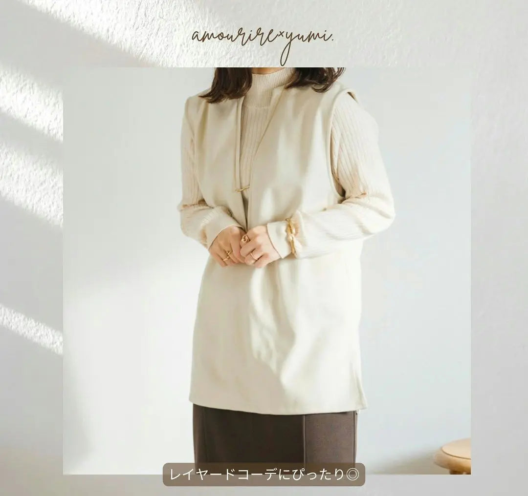 Rare sold out! Deep V-neck Vest Am Reel yumi collaboration Ivory | レア完売品！　深Vネックベスト　アムリール　yumiさん　コラボ　アイボリー