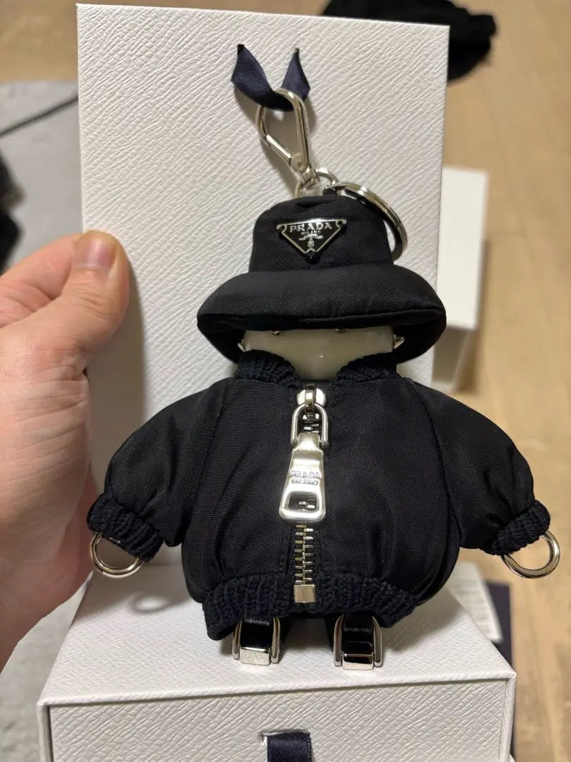 Relisted PRADA Bagguette Hat Keychain Bag Charm Necklace