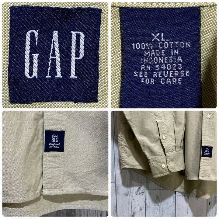 [※Rare] OLD GAP Old Gap ★Long-sleeved BD shirt Beige XL | 【※希少】OLD GAP オールド ギャップ ★長袖BDシャツ ベージュ XL