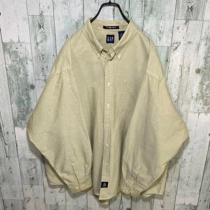 [※Rare] OLD GAP Old Gap ★Long-sleeved BD shirt Beige XL | 【※希少】OLD GAP オールド ギャップ ★長袖BDシャツ ベージュ XL