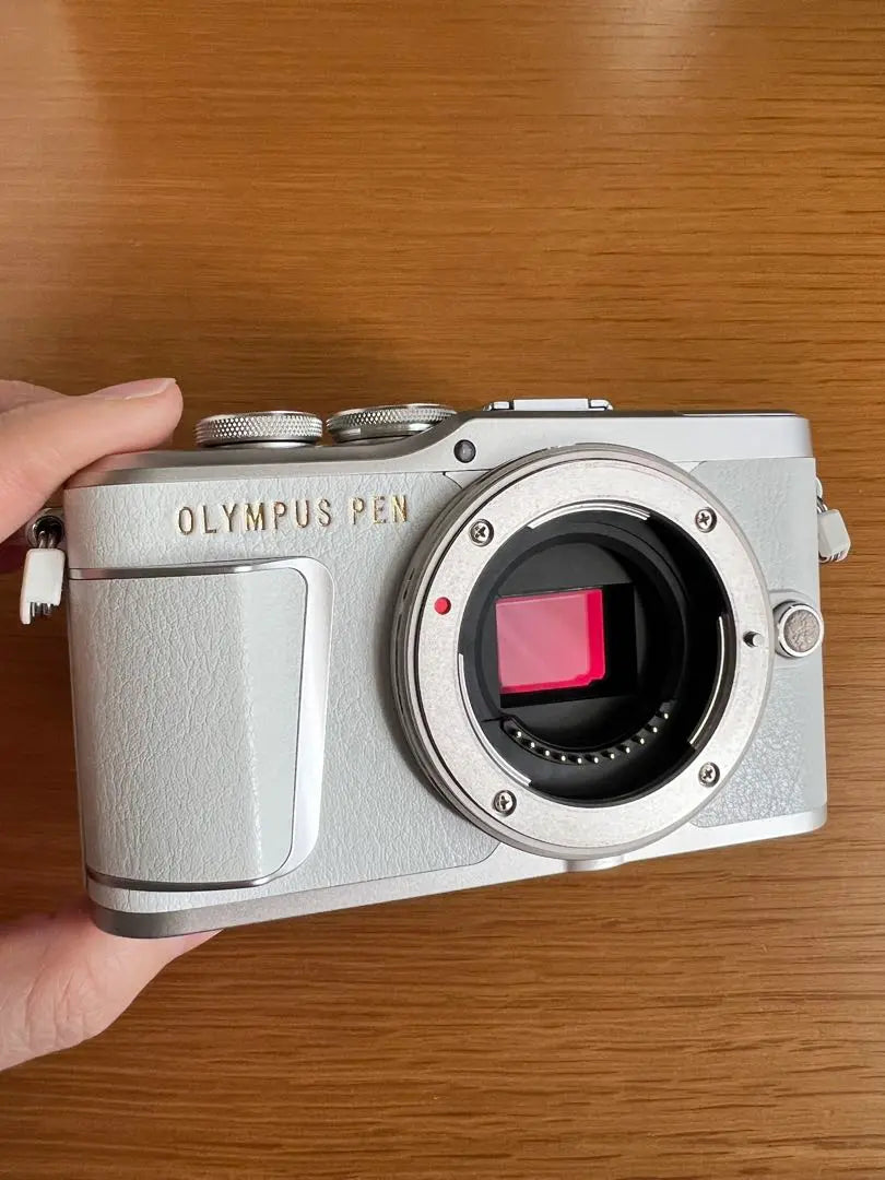 [Buen estado] OLYMPUS PEN E-PL9 Blanca con guía y funda