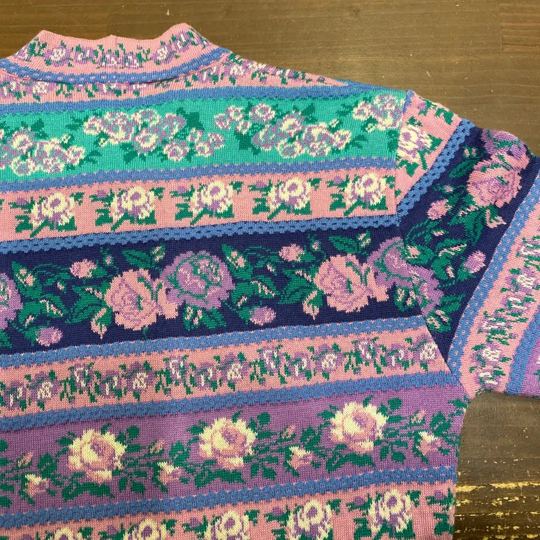 KENZO JUNGLE Pink x Purple x Light Blue Floral Knit