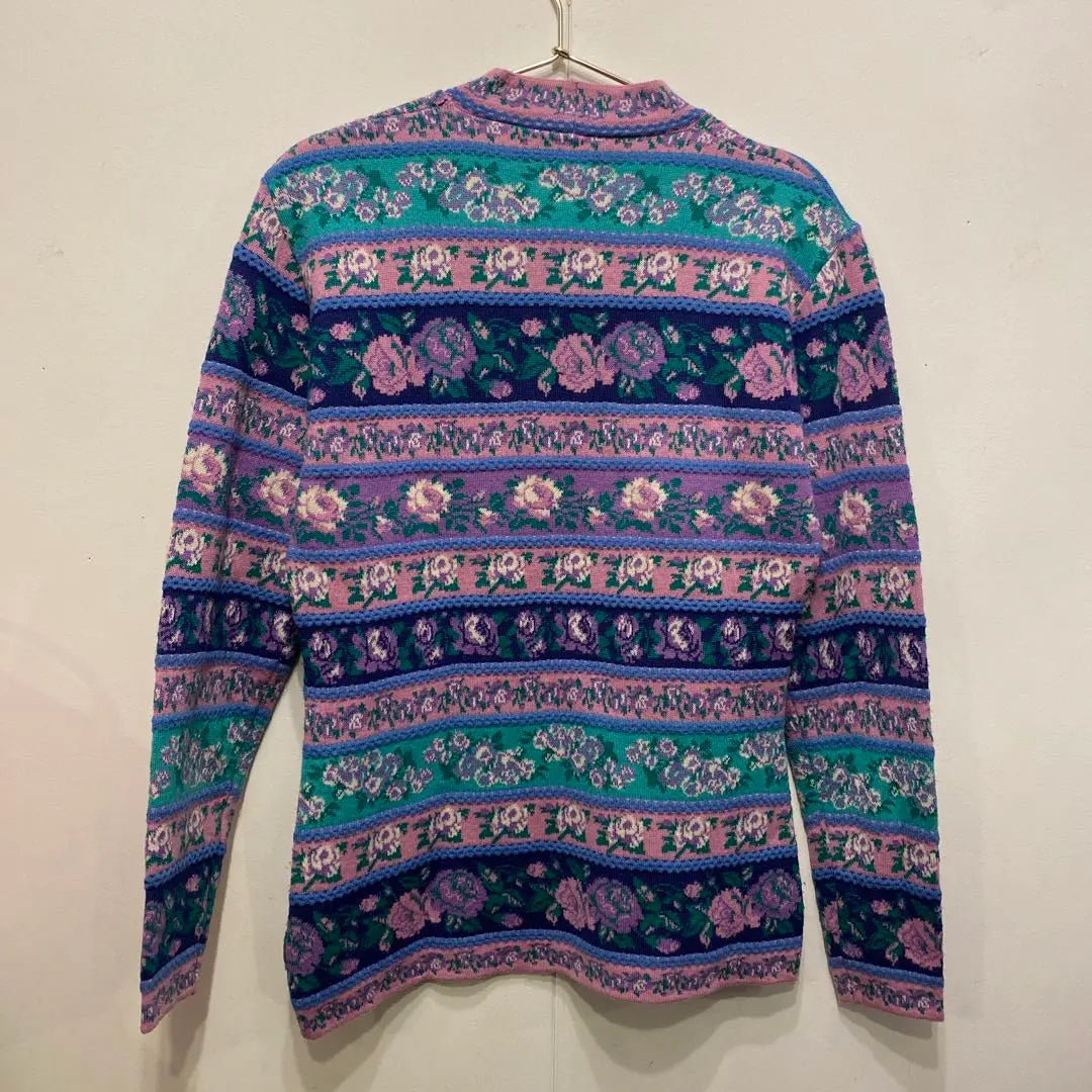 KENZO JUNGLE Pink x Purple x Light Blue Floral Knit