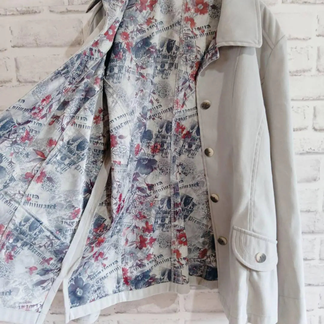 A718 * globallade chaqueta sastre forro estampado flores m moda | a718＊globallade テーラードジャケット 裏地花柄 M おしゃれ