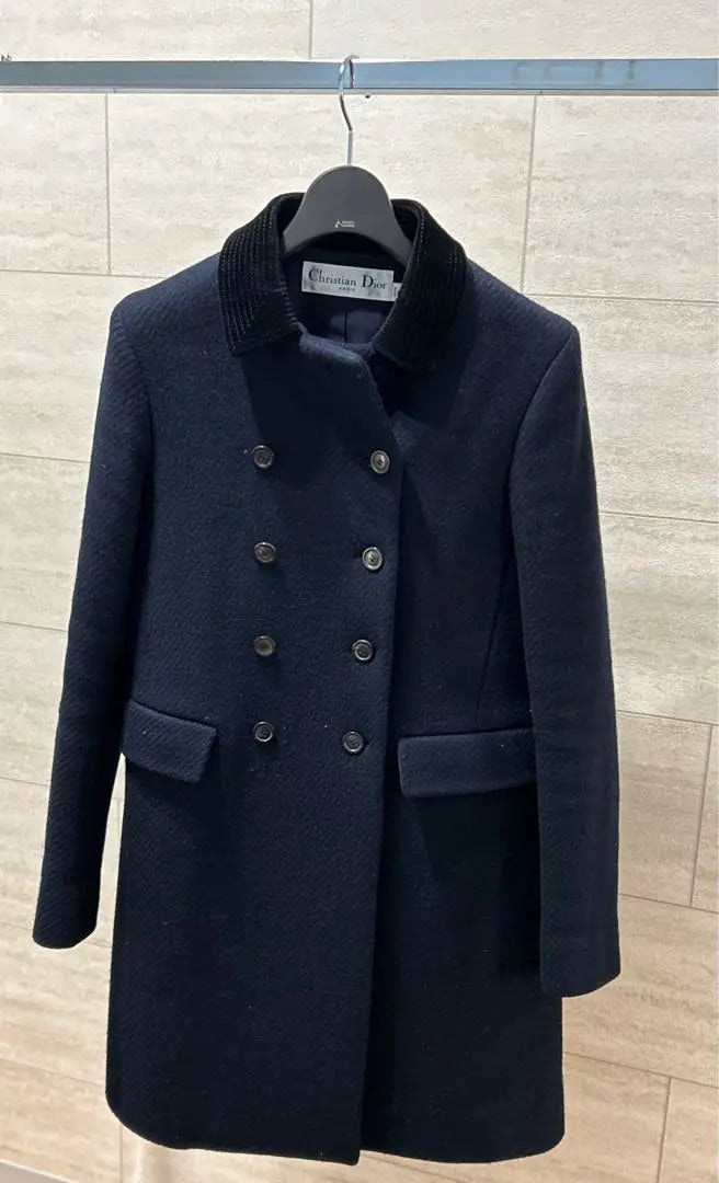 Christian Dior Double-breasted Medium Coat Navy