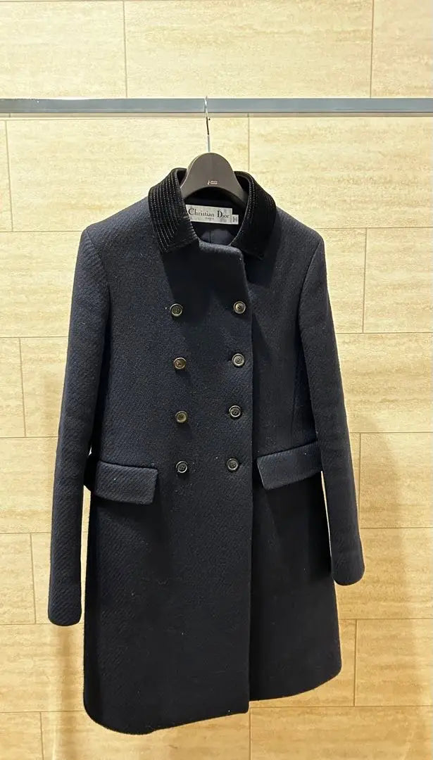 Christian Dior Double-breasted Medium Coat Navy