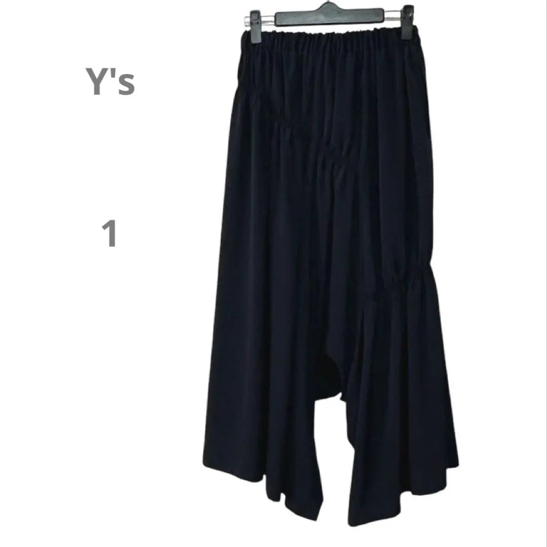 [Width] Women's Saruel Pants, Elastic Waist, Yoji Yamamoto, Navy, Easy