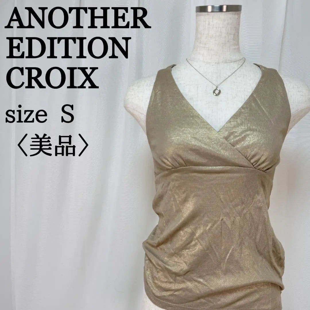 Another Edition Croix Shiny Cross Design Camisole Back Ribbon S