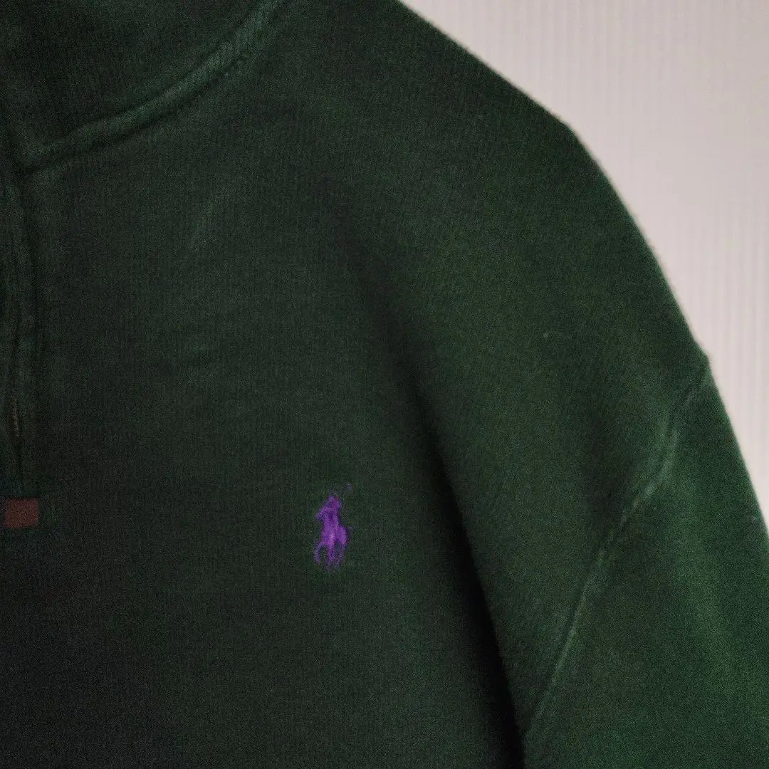 Ralph Lauren Suéter De Punto Con Media Cremallera Pony Verde Hombre L | ラルフローレン ニット セーター ハーフジップ ポニー グリーン メンズL