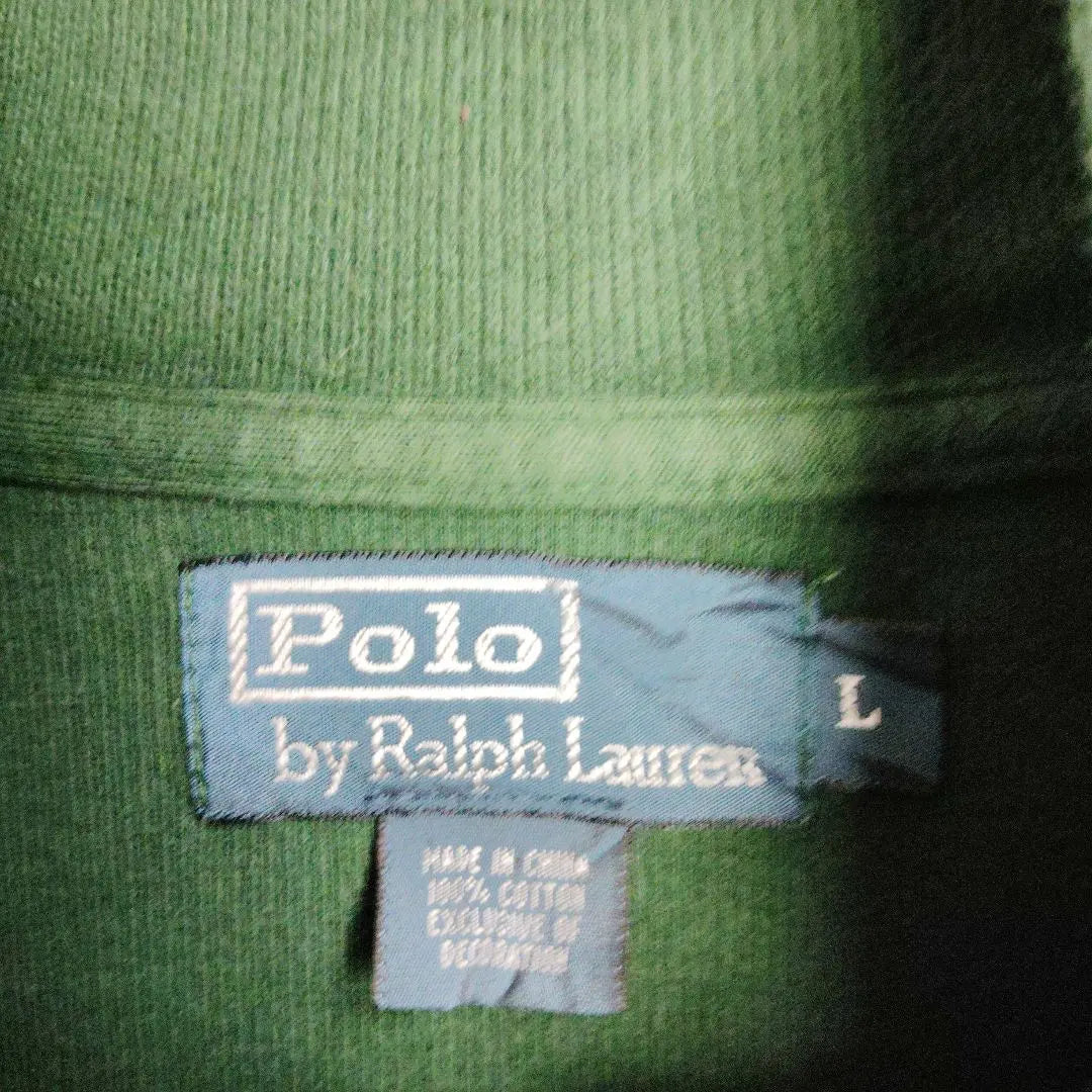 Ralph Lauren Suéter De Punto Con Media Cremallera Pony Verde Hombre L | ラルフローレン ニット セーター ハーフジップ ポニー グリーン メンズL