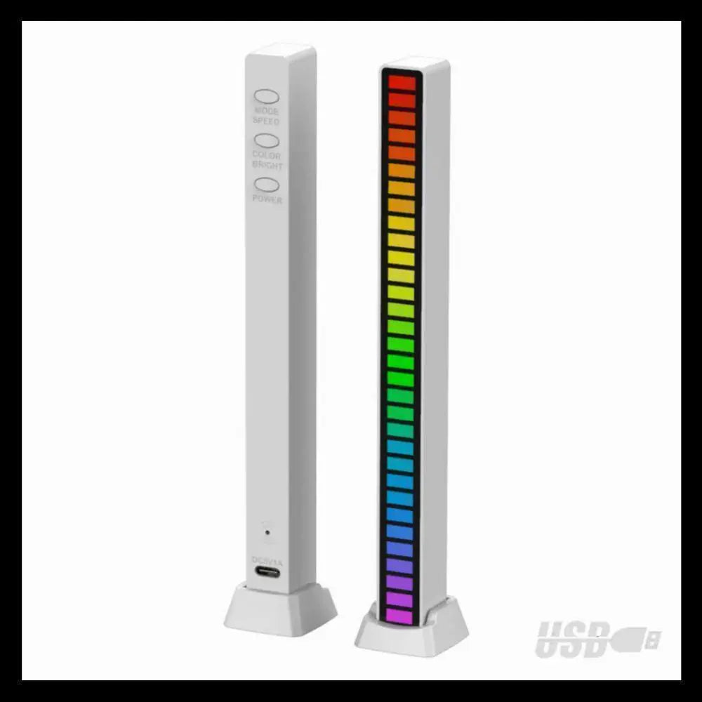 Ecualizador LED de iluminación indirecta Juego de 2 luces de juego con sonido vinculado en color blanco