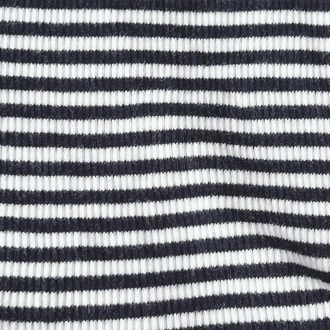 Otto Short Sleeve Shirt Striped Cut and Sew (M) Navy White Stretch Cotton