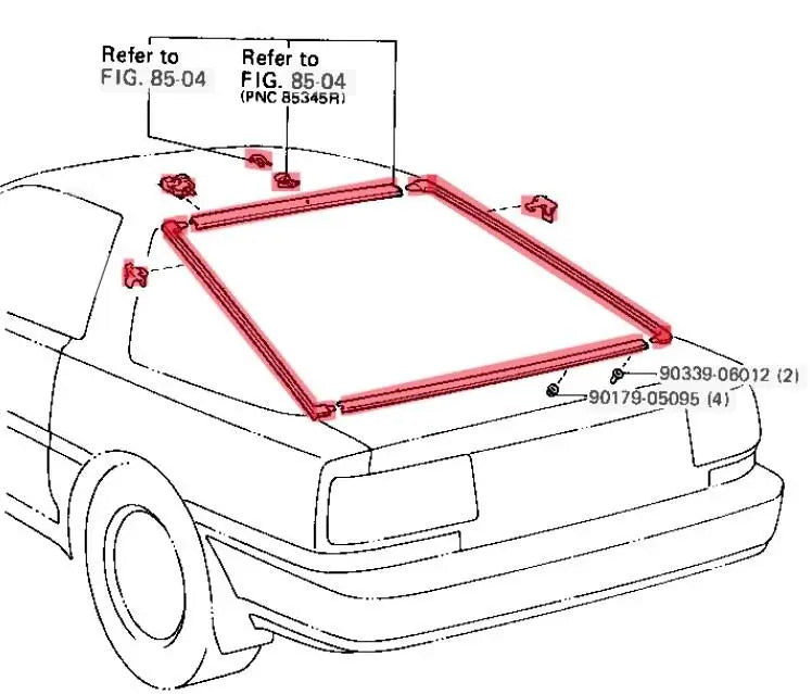 Nuevo Toyota Supra 70 Cristal trasero Mall Clip Ventana trasera