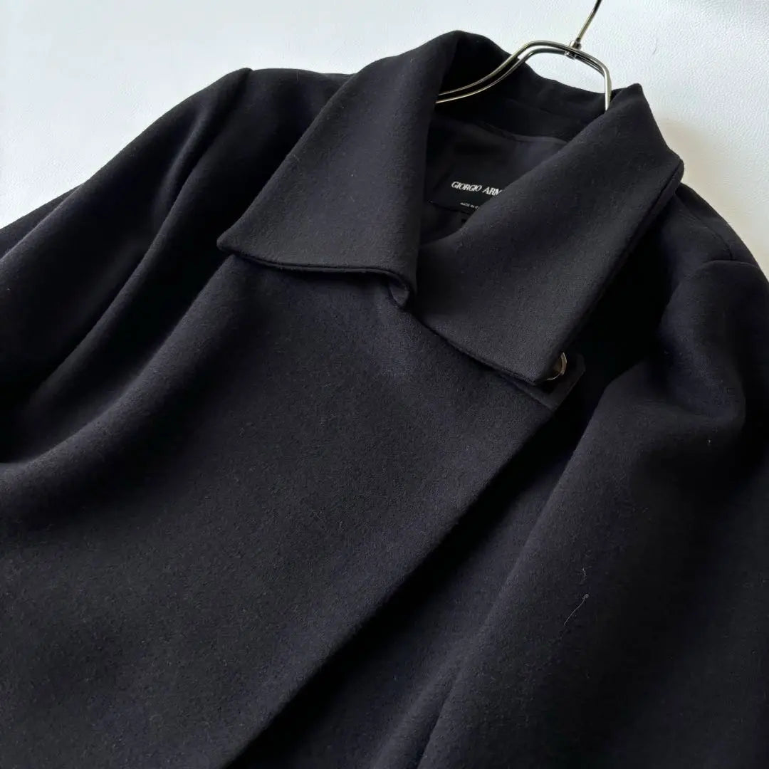 [Extremely beautiful/highest quality] Giorgio Armani Chester Coat Gown Black