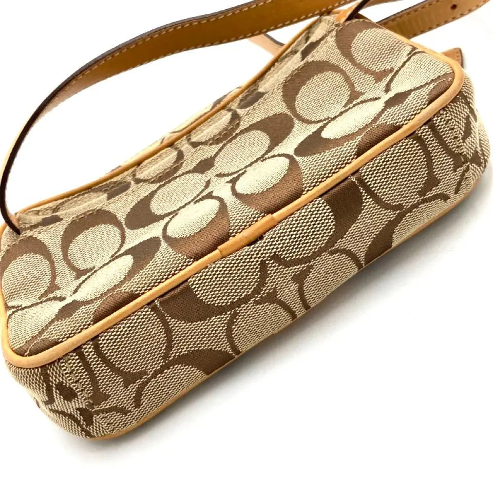 COACH Signature Beige Waist Bag Waist Pouch