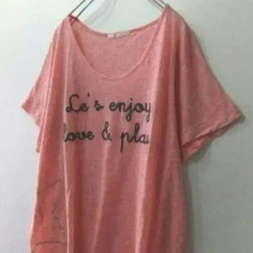 ⏳★Camiseta retro de manga corta con estampado de lino cortado y cosido para niña con efecto jaspeado [M] Verano