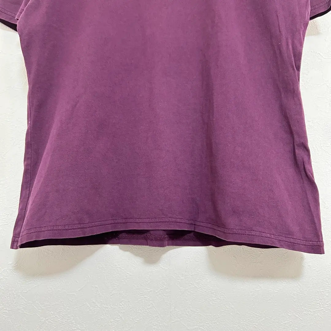 Arveve front logo T-shirt purple LL size short sleeve 100% cotton