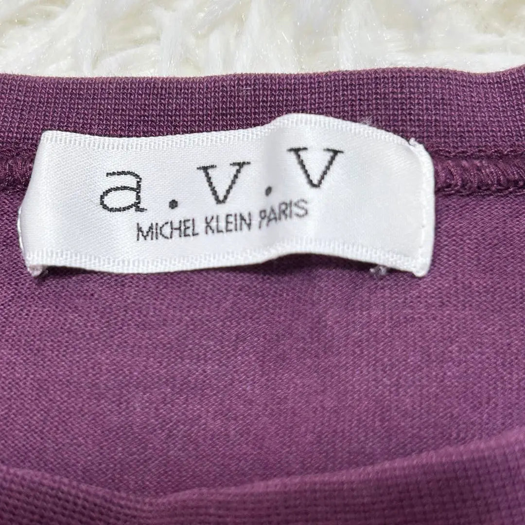 Arveve front logo T-shirt purple LL size short sleeve 100% cotton