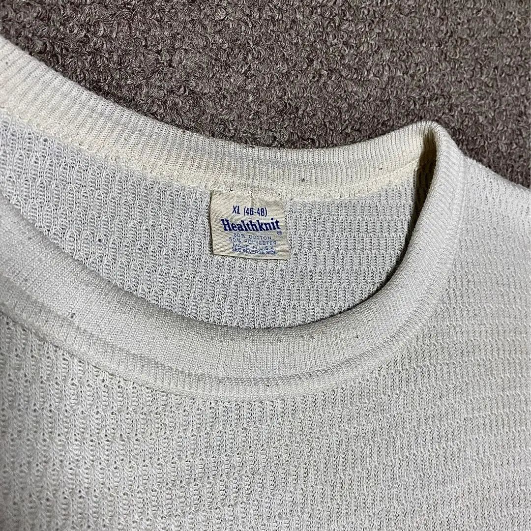 60s 70s Health Knit Thermal Vintage Sweatshirt