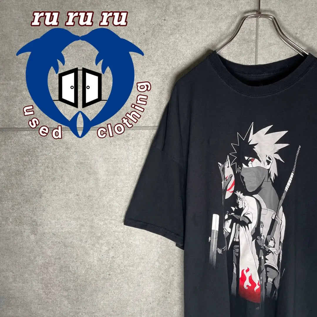 [Ropa vieja] NARUTO Camiseta de manga corta Kakashiminato Itachi Dark Club Print | [古着]NARUTO 半袖 Tシャツ カカシ ミナト イタチ 暗部時代 プリント