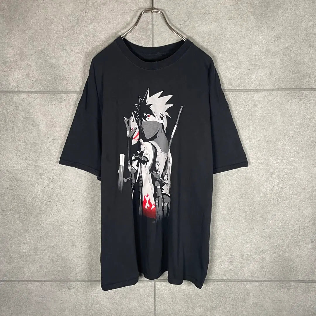 [Ropa vieja] NARUTO Camiseta de manga corta Kakashiminato Itachi Dark Club Print | [古着]NARUTO 半袖 Tシャツ カカシ ミナト イタチ 暗部時代 プリント