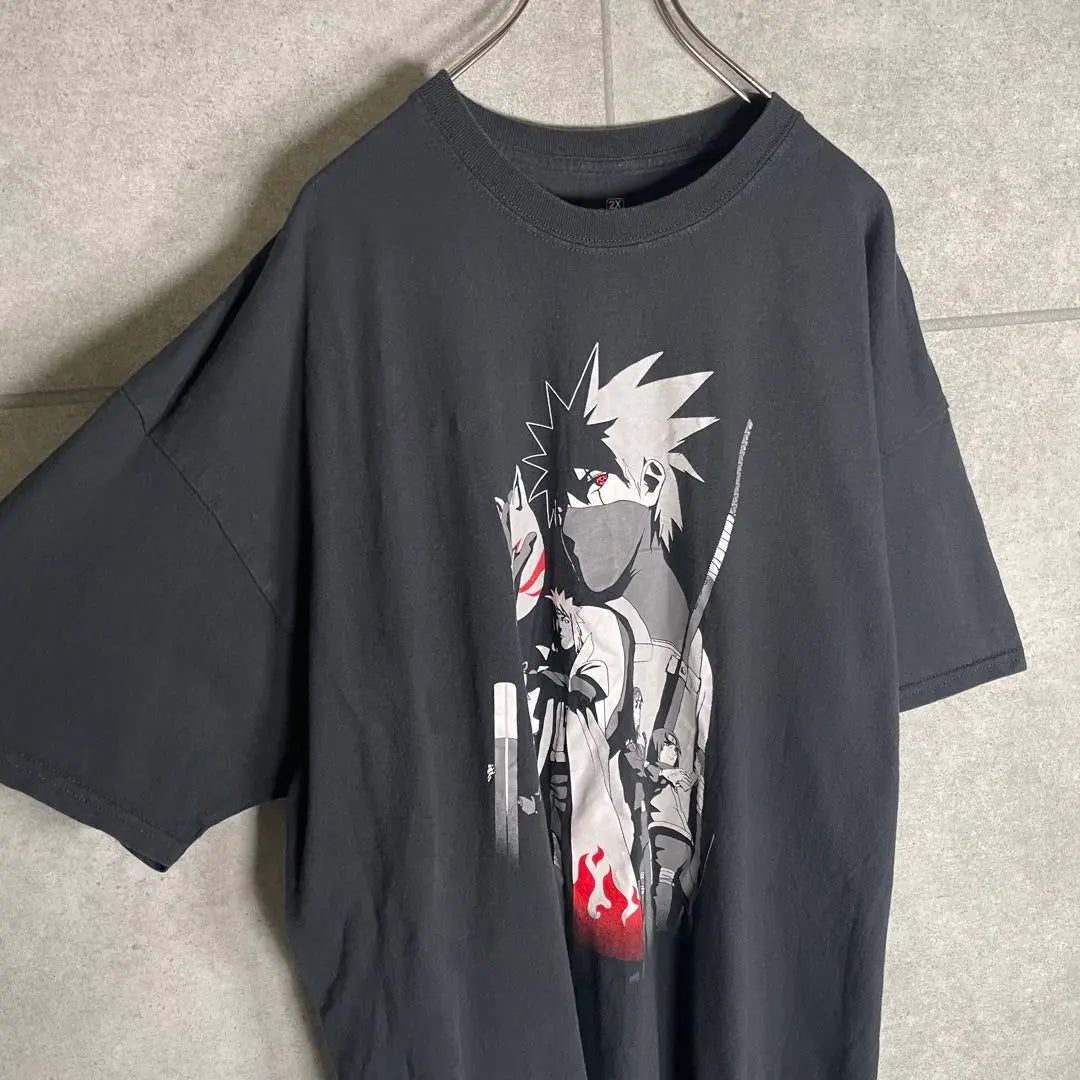 [Ropa vieja] NARUTO Camiseta de manga corta Kakashiminato Itachi Dark Club Print | [古着]NARUTO 半袖 Tシャツ カカシ ミナト イタチ 暗部時代 プリント