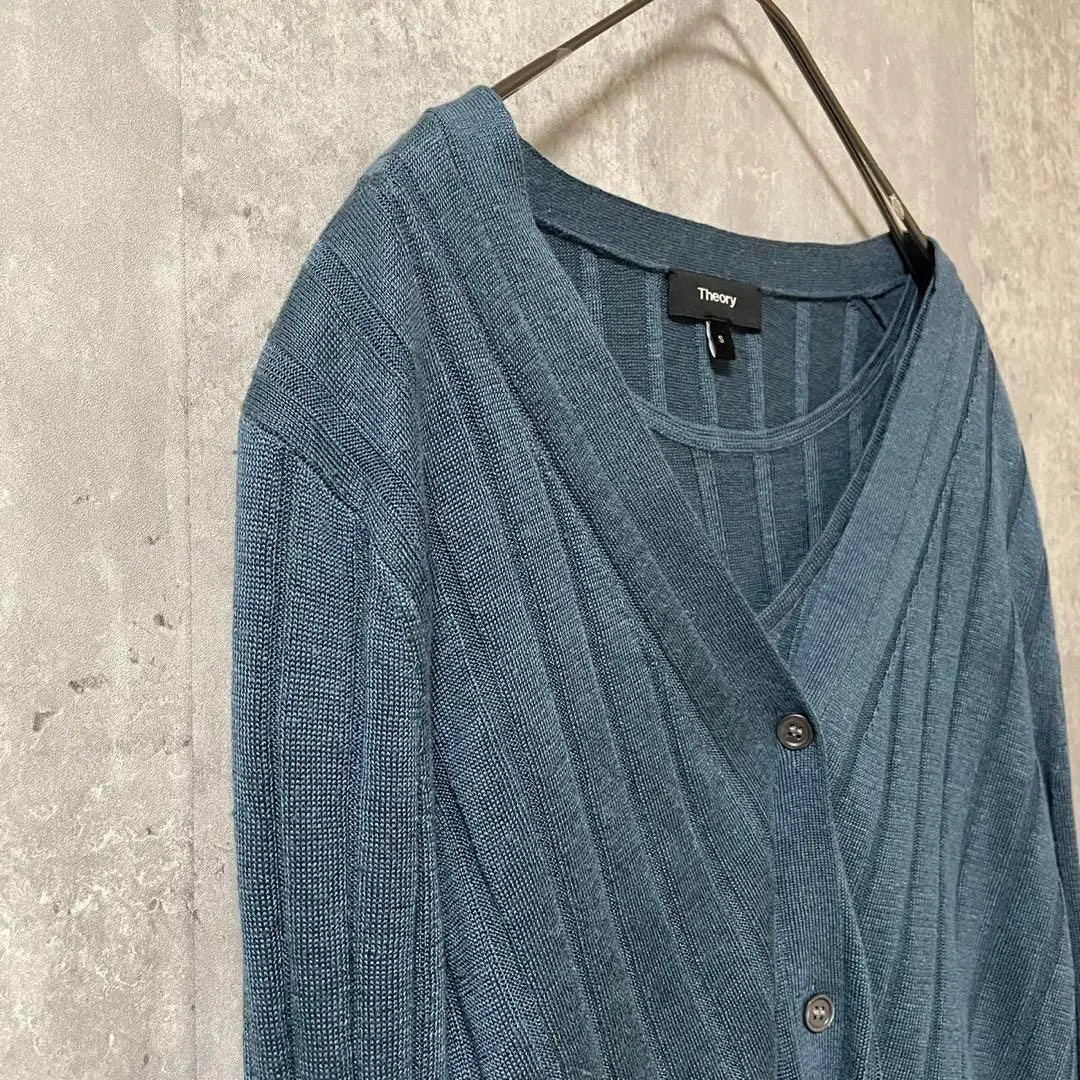 Theory Ensemble 2WAY Linen Blend Rib Cardigan Short Sleeve Knit | Theory　アンサンブル　2WAY　リネン混　リブ　カーディガン　半袖　ニット