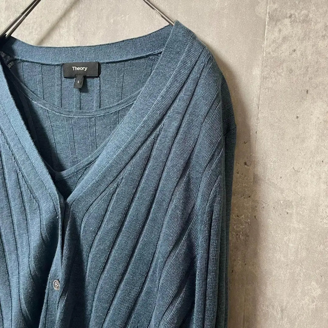 Theory Ensemble 2WAY Linen Blend Rib Cardigan Short Sleeve Knit | Theory　アンサンブル　2WAY　リネン混　リブ　カーディガン　半袖　ニット