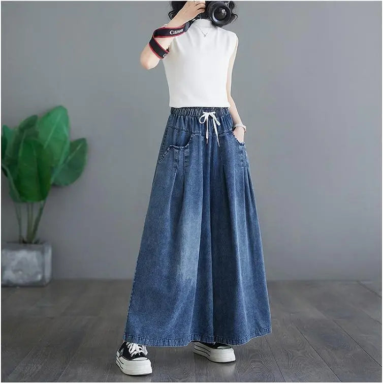 Large size women's denim pants, spring, summer, autumn, new, wide pants | 大きいサイズ レディース デニム　パンツ　春夏 秋 新品 ワイドパンツ