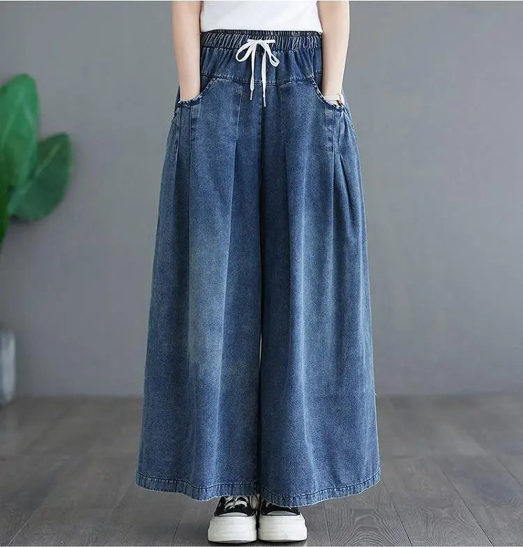 Large size women's denim pants, spring, summer, autumn, new, wide pants | 大きいサイズ レディース デニム　パンツ　春夏 秋 新品 ワイドパンツ