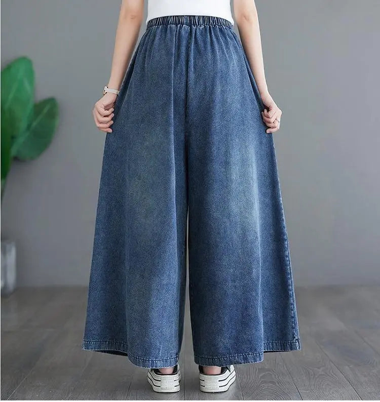 Large size women's denim pants, spring, summer, autumn, new, wide pants | 大きいサイズ レディース デニム　パンツ　春夏 秋 新品 ワイドパンツ