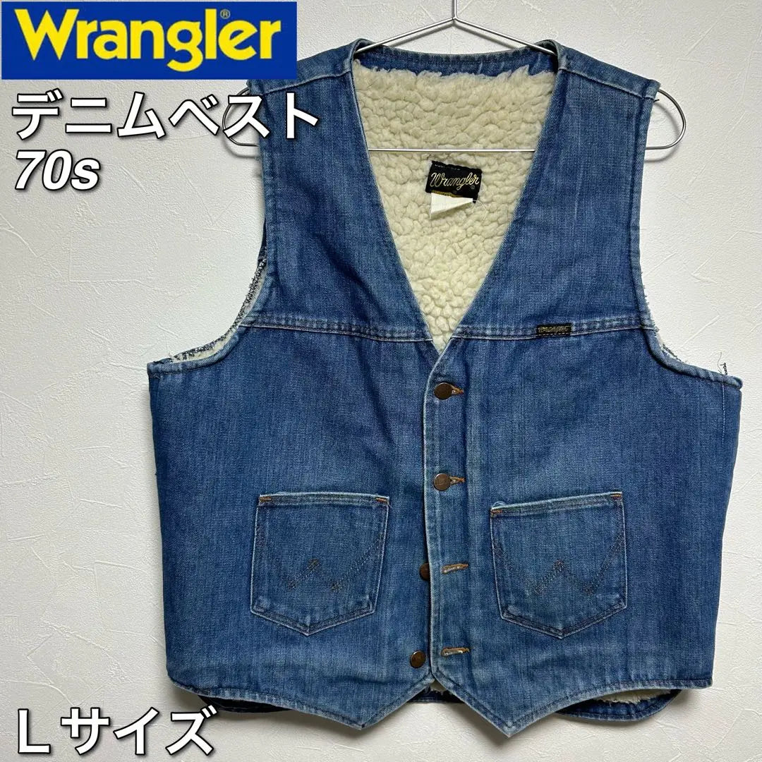 [Rare, beautiful condition] 70's Wrangler denim vest equivalent to L.