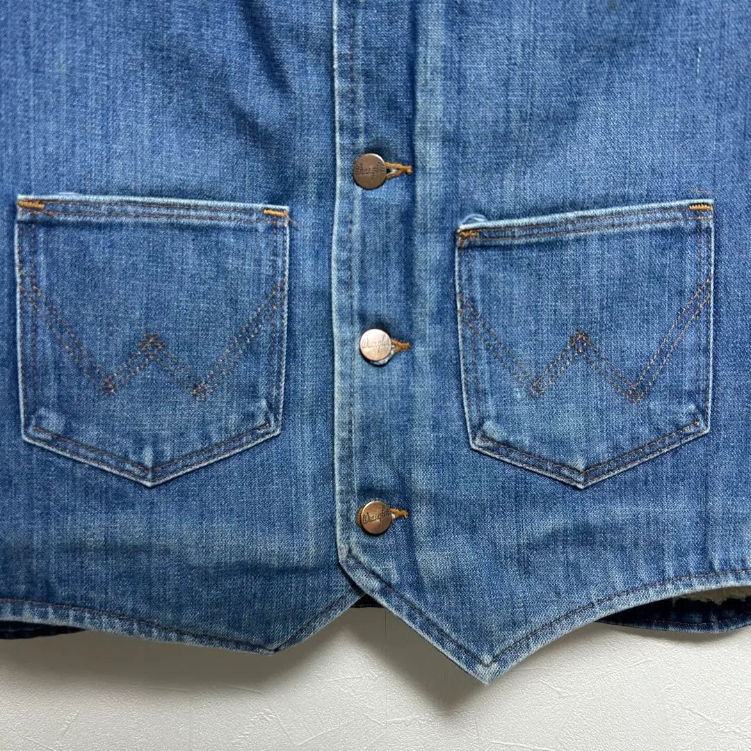 [Rare, beautiful condition] 70's Wrangler denim vest equivalent to L.