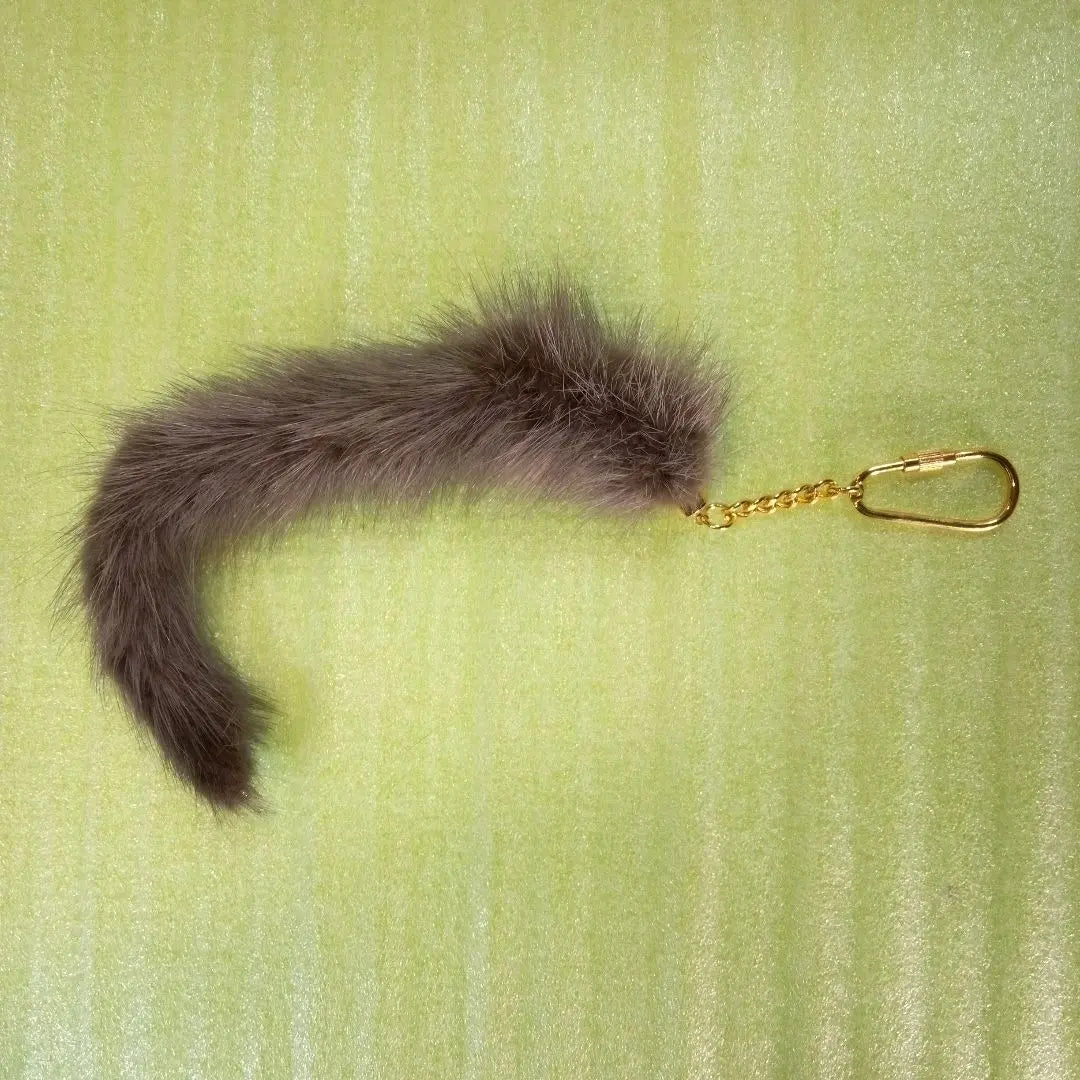 Tail charm, gray, fur, keychain, keyring, keychain