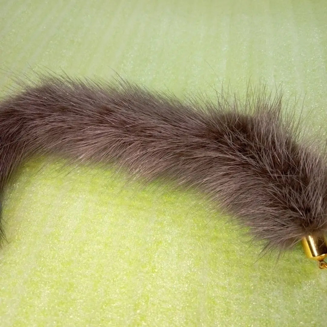 Tail charm, gray, fur, keychain, keyring, keychain