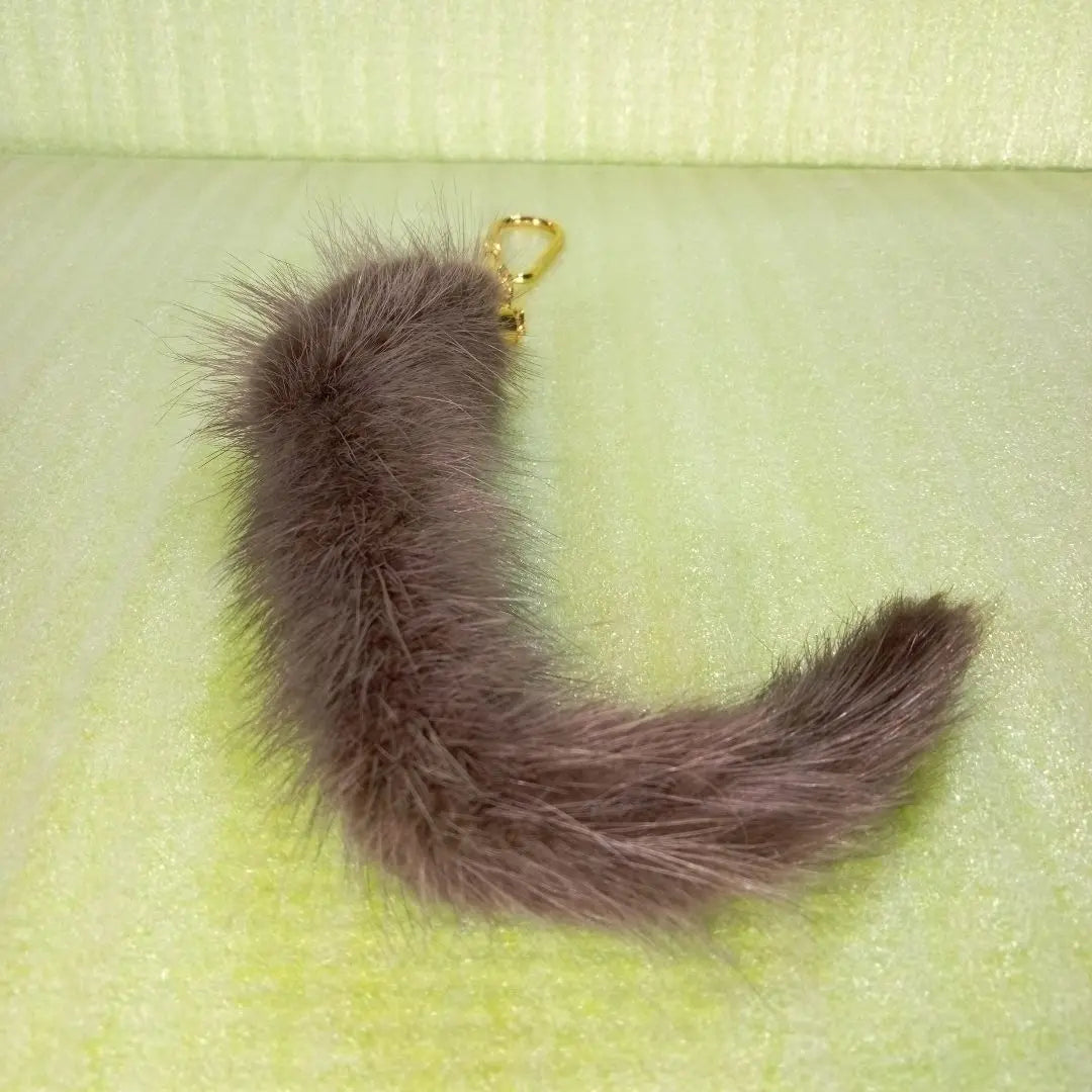 Tail charm, gray, fur, keychain, keyring, keychain