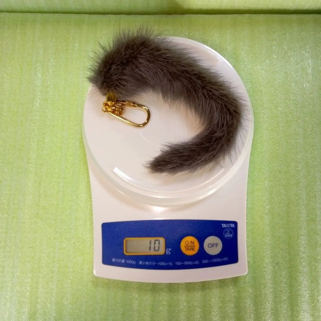 Tail charm, gray, fur, keychain, keyring, keychain