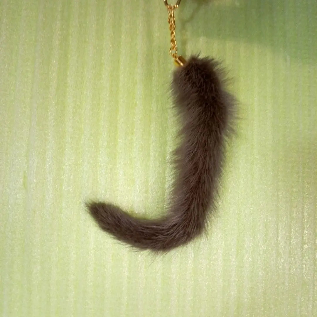 Tail charm, gray, fur, keychain, keyring, keychain