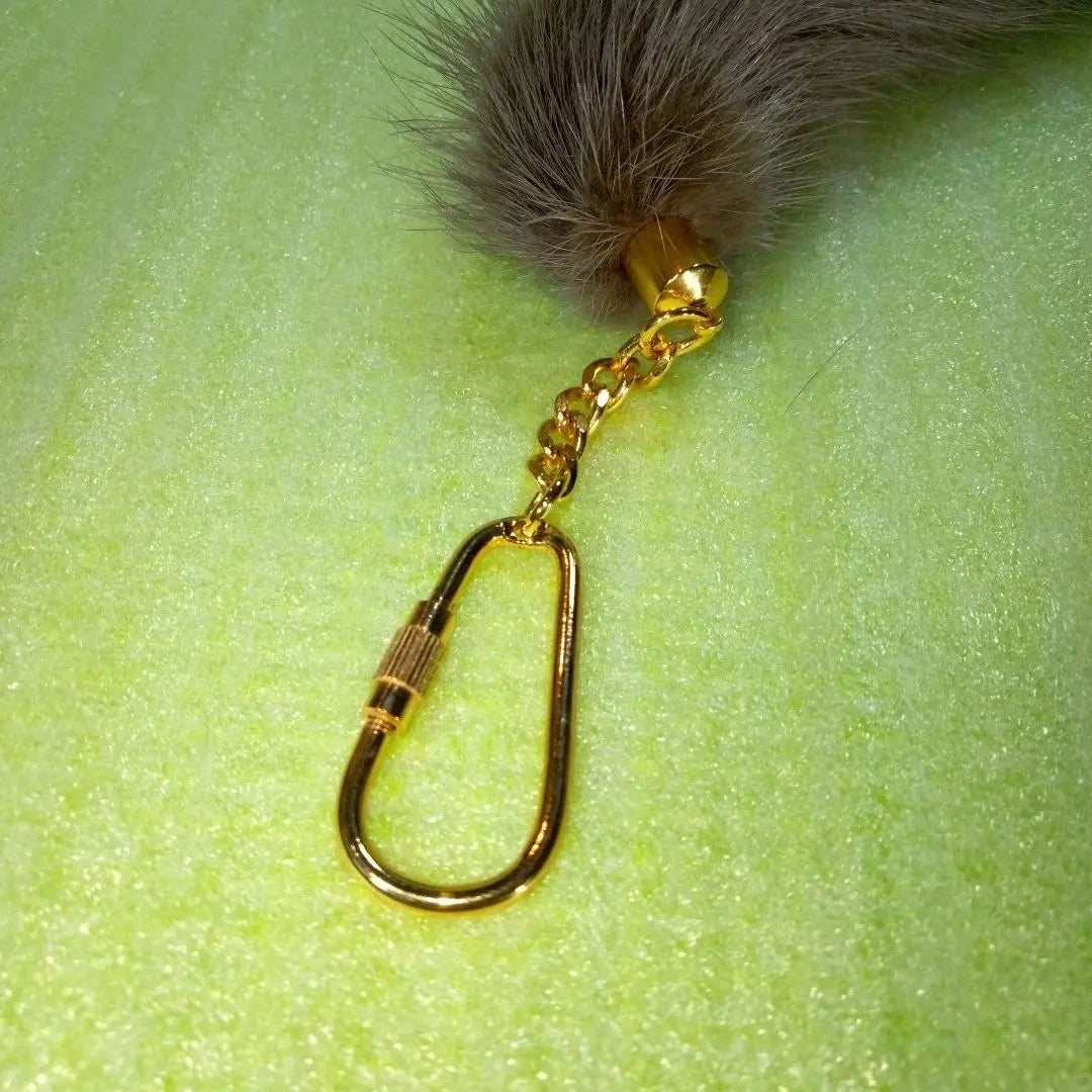 Tail charm, gray, fur, keychain, keyring, keychain