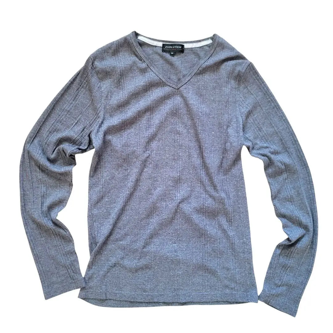 [Good product] EVOLUTION long sleeve cut and sew women's gray M V neck