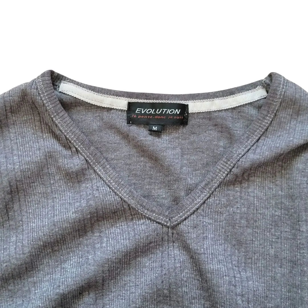 [Good product] EVOLUTION long sleeve cut and sew women's gray M V neck