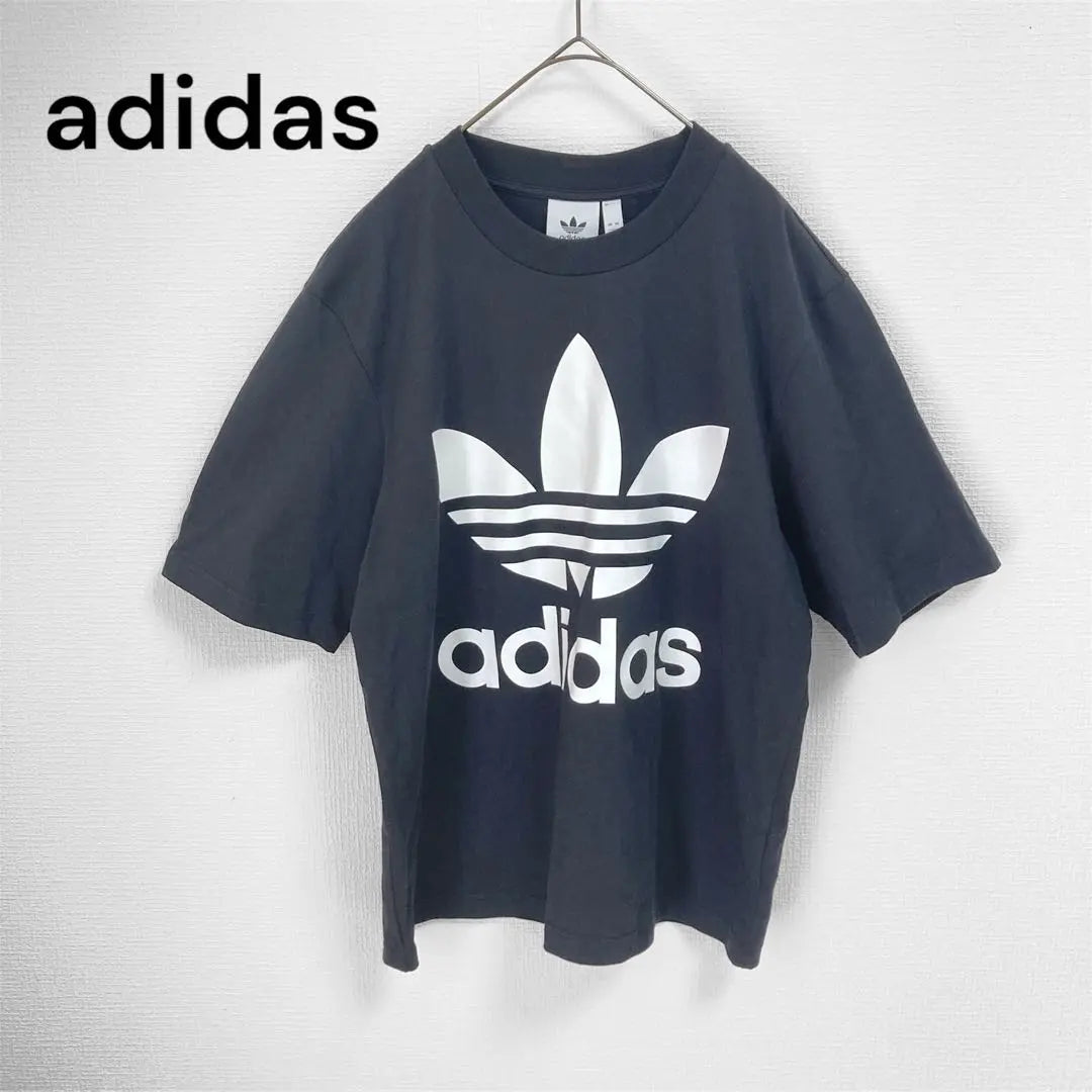 adidas, superb condition, t-shirt, black, crew neck, cotton