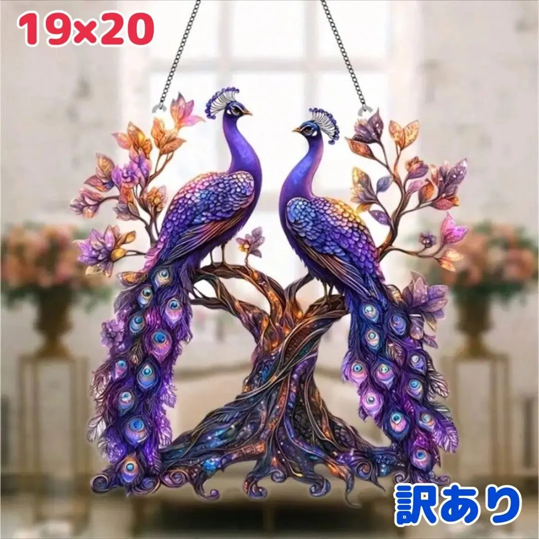 Welcome board door plate acrylic resin decoration wall decoration 2 peacocks