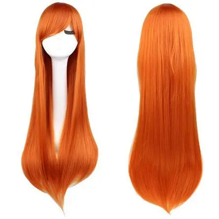 ★[Orange] Straight Long Wig Cosplay 80cm Orange